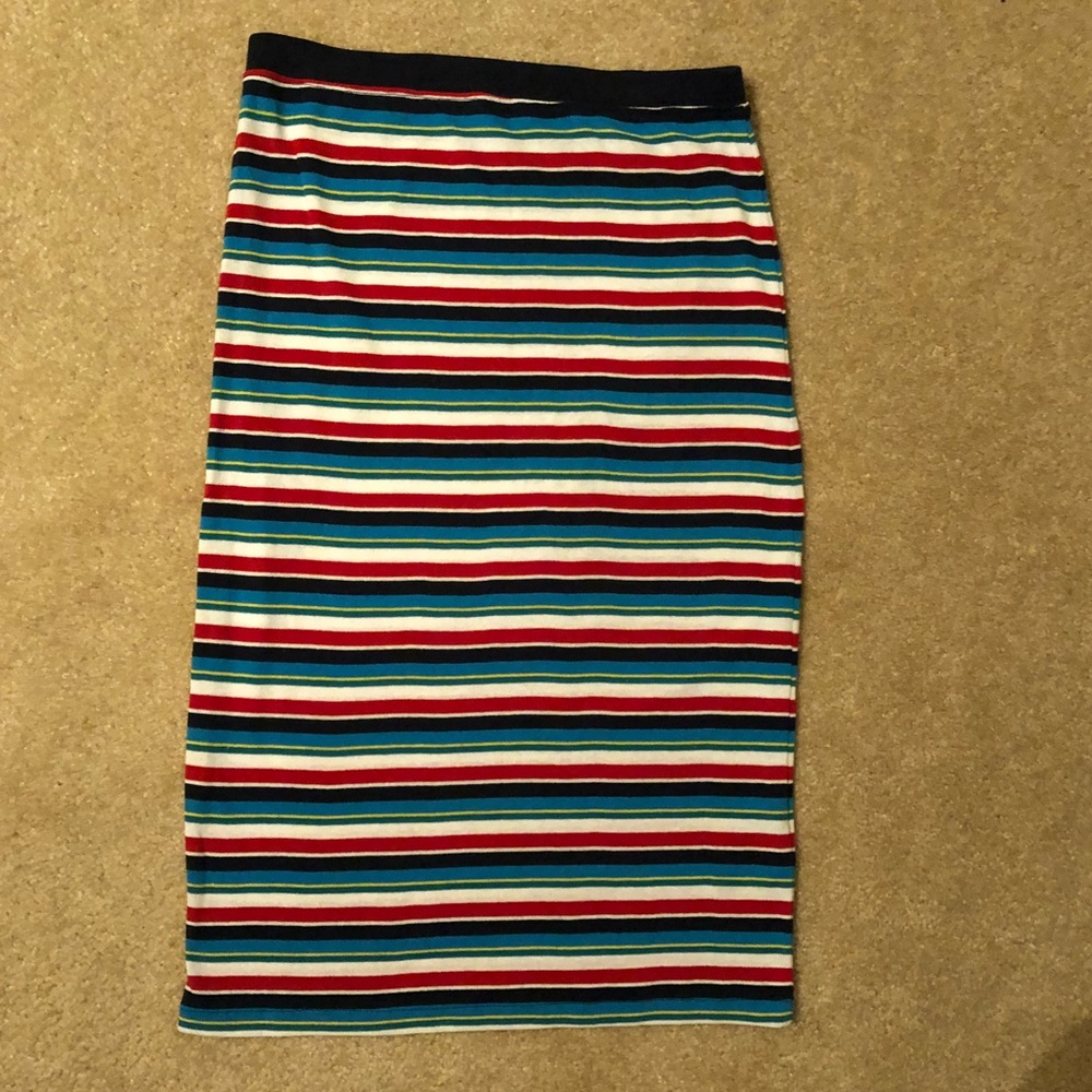 Obey Multicolor Striped Pencil Skirt